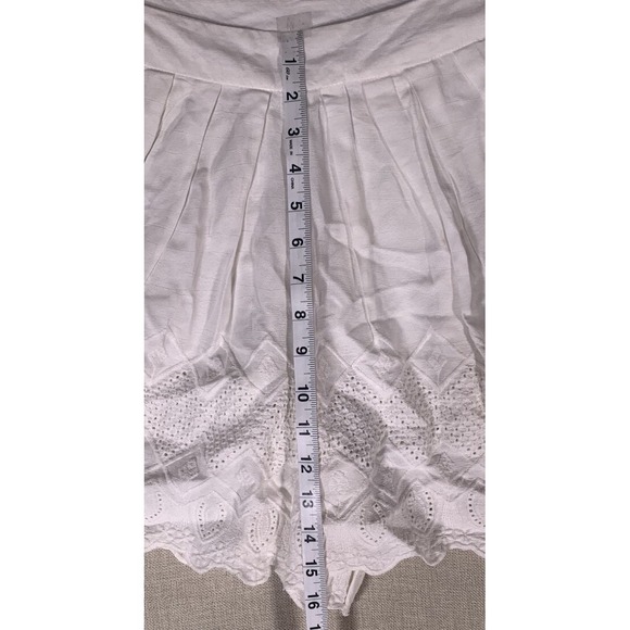 New‎ Free People Pleated White Lacy Shorts Size 12 - Picture 5 of 11